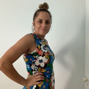 Gorgeous flower print a line scuba dress ASOS US 8